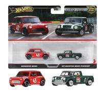 Hot Wheels Premium Car Culture 2-Pack of 1:64 Scale Vehicles, Unique Pairings, Real Riders Tires, Metal/Metal Chassis, Toy for Collectors, JBK97