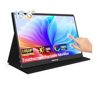 HotYeah Touch Screen Monitor, 15.6 Inch 1080P 10 Point Touch Screen, USB-C HDMI HDR IPS Travel Monitor with Smart Cover and Speaker, 2