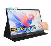 HotYeah - Touch Screen Monitor, 15.6" Portable Touchscreen, 1080P, 10-Point, USB-C HDMI, IPS HDR, Travel Display with Speaker and Smart Cover, Second