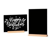 Hotyin 2 Pack A4 Chalkboard Signs with Wooden Stand - Double Sided Tabletop Blackboard, Acrylic Menu Message Board for Wedding, Birthday Party, Restaurant, Bar & Cafe