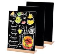 Hotyin 3 Pack Chalkboard Signs, A5 Chalk Boards with Wooden Stands - Double Sided Tabletop Blackboard, Acrylic Menu Message Board for Wedding, Party, Tables Decoration