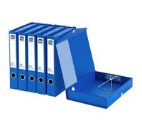 Hotyin A4 Box File 6 Pack - 50mm Spine - Box Files with Magnetic Closure & Clip, Foldable Document Organiser for Office, Home, School (Blue)