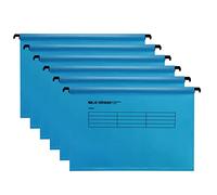 Hotyin Foolscap Suspension Files, 12PCS Hanging File Folder, Blue | Filing Cabinet Suspension Files with Tabs and Card Inserts, Polypropylene, for Home Office Organization