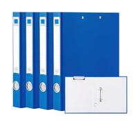 Hotyin Ring Binder with Clipboard, 4 Pack A4 Ring Binders, 45mm Spine, 2 D-Ring Binder & Clipboard, 2 in 1 Folder for Document Organisation, Blue
