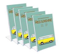 Hotyin Sign Holder - 5 x A4 Acrylic Poster Menu Lean to Perspex Leaflet Display Stands, Counter Sign Display for Restaurant, Conference Room and Hotel Reception