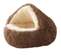 HotYou Calming Dog Bed & Cat Bed, for Pets 2.5-45K, Fluffy Plush Puppy Cushion, Kitten Cave, Small Dog Donut Cave, Indoor Cat Sleeping Bag, Soft Warm Pet Sleeping Pillow,Khaki Long Plush,40 CM（<2.5KG