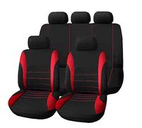 HotYou Classic Car Seat Covers Set Front & Rear complete with headrest Covers,Removable and washable,Red