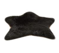 HotYou Decorative Star Shape Cushion Soft Plush Rug Mat Floor Mat Tea,Black,Diameter 60 CM