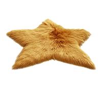 HotYou Decorative Star Shape Cushion Soft Plush Rug Mat Floor Mat Tea,Camel,Diameter 60 CM