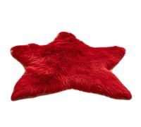 HotYou Decorative Star Shape Cushion Soft Plush Rug Mat Floor Mat Tea,Red,Diameter 60 CM