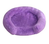 HotYou Donut Calming Dog Bed - Round Cat Pet Bed Anxiety Relief Soft Fluffy Doughnut Pillow - Crate Mattress with Removable Cover & Waterproof Linner, Mat with Non Skid Bottom,Purple 1,110 CM（<35KG）