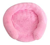 HotYou Donut Calming Dog Bed - Round Cat Pet Bed Anxiety Relief Soft Fluffy Doughnut Pillow - Crate Mattress with Removable Cover & Waterproof Linner, Mat with Non Skid Bottom,Pink 2,90 CM（<25KG）