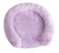 HotYou Donut Calming Dog Bed - Round Cat Pet Bed Anxiety Relief Soft Fluffy Doughnut Pillow - Crate Mattress with Removable Cover & Waterproof Linner, Mat with Non Skid Bottom,Purple 2,110 CM（<35KG）