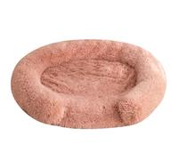 HotYou Donut Calming Dog Bed - Round Cat Pet Bed Anxiety Relief Soft Fluffy Doughnut Pillow - Crate Mattress with Removable Cover & Waterproof Linner, Mat with Non Skid Bottom,Pink 1,110 CM（<35KG）