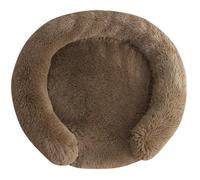 HotYou Donut Calming Dog Bed - Round Cat Pet Bed Anxiety Relief Soft Fluffy Doughnut Pillow - Crate Mattress with Removable Cover & Waterproof Linner, Mat with Non Skid Bottom,Khaki,50 CM（<4KG）