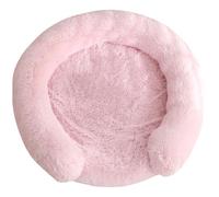 HotYou Donut Calming Dog Bed - Round Cat Pet Bed Anxiety Relief Soft Fluffy Doughnut Pillow - Crate Mattress with Removable Cover & Waterproof Linner, Mat with Non Skid Bottom,Pink 3,90 CM（<25KG）