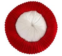 HotYou Faux Fur Dog Beds for Medium Small Dogs - Self Warming Indoor Round Pillow Cuddler for Pets 2.5-45K,Machine Washable, Anti Slip and Waterproof Bottom,Red,60 CM（<7.5KG
