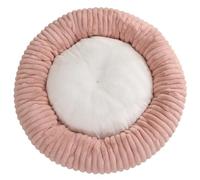 HotYou Faux Fur Dog Beds for Medium Small Dogs - Self Warming Indoor Round Pillow Cuddler for Pets 2.5-45K,Machine Washable, Anti Slip and Waterproof Bottom,Pink,80 CM（<20KG