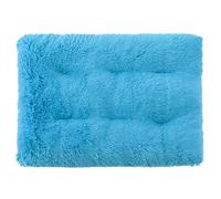 HotYou Faux Fur Dog Beds Large Washable Mattress, Fluffy Calming Dog Bed Anti Anxiety, Pet Bed Cushion with Anti Slip and Waterproof Bottom,Machine Washable,Blue 1,M 64 * 48 CM（<10KG）