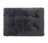 HotYou Faux Fur Dog Beds Large Washable Mattress, Fluffy Calming Dog Bed Anti Anxiety, Pet Bed Cushion with Anti Slip and Waterproof Bottom,Machine Washable,Grey 1,L 78 * 55 CM（<15KG）
