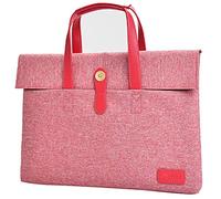 HotYou Laptop Tote Bag, Water Resistant PU & Polyester Women Work Travel Shopping Shoulder Carrying Handbag with Compartment,Pink,14" (38 * 28 * 3) CM