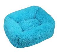 HotYou Plush Donut Dog Bed, Calming Rectangle Bed for Cat Dog 2.5-40KG, Soft and Fluffy Cuddler Pet Cushion Self-Warming Puppy Beds Machine Washable,Blue 1,S 55 * 45 CM（<5KG）