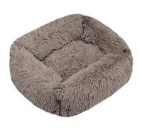 HotYou Plush Donut Dog Bed, Calming Rectangle Bed for Cat Dog 2.5-40KG, Soft and Fluffy Cuddler Pet Cushion Self-Warming Puppy Beds Machine Washable,BeigeBrown,XL 95 * 75 CM（<30KG）