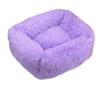 HotYou Plush Donut Dog Bed, Calming Rectangle Bed for Cat Dog 2.5-40KG, Soft and Fluffy Cuddler Pet Cushion Self-Warming Puppy Beds Machine Washable,Purple,S 55 * 45 CM（<5KG）