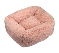 HotYou Plush Donut Dog Bed, Calming Rectangle Bed for Cat Dog 2.5-40KG, Soft and Fluffy Cuddler Pet Cushion Self-Warming Puppy Beds Machine Washable,Pink 1,L 80 * 65 CM（<20KG）