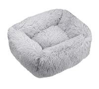 HotYou Plush Donut Dog Bed, Calming Rectangle Bed for Cat Dog 2.5-40KG, Soft and Fluffy Cuddler Pet Cushion Self-Warming Puppy Beds Machine Washable,Grey 2,L 80 * 65 CM（<20KG）