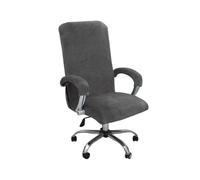 HotYou Stretch Office Chair Covers, High Back Computer Seat Cover, Polar Fleece, Washable Full Wrap Elastic, Removable Rotating Desk Armchair Slipcover，Grey，XL