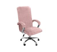 HotYou Stretch Office Chair Covers, High Back Computer Seat Cover, Polar Fleece, Washable Full Wrap Elastic, Removable Rotating Desk Armchair Slipcover,Pink,XL