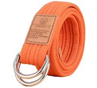 HotYou Unisex Canvas Belt with D-ring,Orange,L*W：47.24 inches*1.33 inches