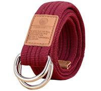 HotYou Unisex Canvas Belt with D-ring,Red 2,L*W：47.24 inches*1.33 inches