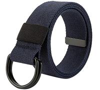 HotYou Unisex Tactical Belt，Canvas Belt with D-ring,Dark Blue,Width:3.8 CM,Length:100 CM