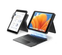 HOU 360° Rotatable&Detachable Combo Case with Keyboard for iPad 9th/8th/7th Generation,iPad Air 3 & Pro 10.5",Ultra-Silent Keys,7-Color Backlit,50H Battery,Lightweight Cover,Portrait/Landscape,Black