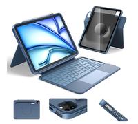 HOU Detachable Keyboard Case for iPad Air 11" (M4/M3/M2), Magnetic Rotatable Case with Keyboard for iPad Pro 11" (4th/3rd/2nd/1st Gen) and iPad Air (5th/4th Gen), with Touchpad, Backlight-Blue