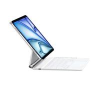 HOU Keyboard Case for iPad Air 11 Inch (M3 2025/M2 2024), Air 5th/4th Gen, 7-Color Backlight, Floating Stand, Click-Anywhere Trackpad, iPad Pro 11 inch (4th/3rd/2nd/1st) Case with Keyboard,White