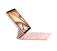 HOU Keyboard Case for iPad Air 11 Inch (M3 2025/M2 2024), Air 5th/4th Gen, 7-Color Backlight, Floating Stand, Click-Anywhere Trackpad, iPad Pro 11 inch (4th/3rd/2nd/1st) Case with Keyboard,Pink