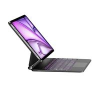 HOU Keyboard Case for iPad Air 11 Inch (M3 2025/M2 2024), Air 5th/4th Gen, 7-Color Backlight, Floating Stand, Click-Anywhere Trackpad, iPad Pro 11 inch (4th/3rd/2nd/1st) Case with Keyboard, Black