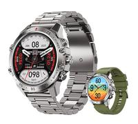 HOUAN Smartwatch for Men 1.43'' AMOLED Full Touchscreen with Phone Call Fitness Tracker Step Calorie Counter Blood Pressure Heart Rate Monitor Sleep Monitoring for Android and iOS (Silver)