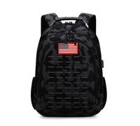 Houart Camo Backpack,Boys Backpack for School Military,40L Army Bookbag Waterproof for Middle High, Reflective Black Cp, 40L US, Tactical