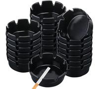 Houbobo 20Pcs Ashtray Set for Cigarettes, Unbreakable Portable Round Ashtrays for Outside/Indoor/Office/Home Decor with 8 Rest Cigarette Holder Ash Tray
