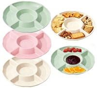 Houbobo 5 Pcs Serving Platters, Unbreakable Snack Trays with 5 Sections, Reusable PP Serving Trays for Candy, Fruits, Nuts, Snacks, Perfect for Party and Entertaining, Dishwasher Safe