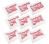 Houbobo 9 Pcs Bakery Boxes with Window, 30x20x6.5 cm Large Cookie Boxes, Cake Boxes for Bread, Donuts, Cakes, Pies, Muffins, Pastries