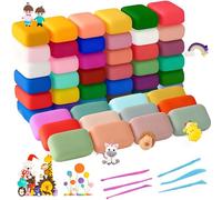 Houbobo Air Dry Clay 48 Colors, Creative Modeling Clay for Kids with 6 Sculpting Tools, Soft & Ultra Light, No-Toxic Magic Air Drying Clay, DIY Toys Gifts for Boys Girls Kids