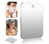 Houbobo Fogless Shaving Mirror, Anit-Fog Hanging Bathroom Shower Mirror with Microfiber Cleaning Cloth, Includes Long-Lasting Adhesive Hook for Wall, Portable Travel Mirror for Men and Women
