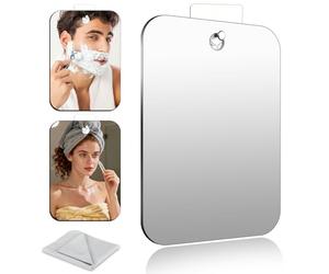 Houbobo Fogless Shaving Mirror, Anit-Fog Hanging Bathroom Shower Mirror with Microfiber Cleaning Cloth, Includes Long-Lasting Adhesive Hook for Wall, Portable Travel Mirror for Men and Women