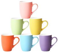 Houbobo Multi-Color Mugs Set of 6 - 330ml Ceramic Coffee Mugs, Premium Matte Modern Cups for Coffee,Tea,Cappuccino,Cocoa,Cereal, Dishwasher & Microwave Safe, Gift for Christmas, Birthday, Home