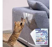 Houbobo Sofa Protectors from Pets, 12 Pack Anti-Cat Scratch Furniture Protectors, Single-Sided, Heavy-Duty Self-Adhesive Tape, No-Residue for Couch, Carpet, Doors & Walls - Includes 50 Twist Pins